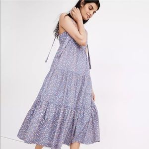 Tie-Strap Tiered Midi Dress in Summer Vines